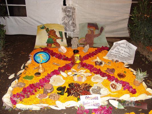 Preparativos para el Dia de Muertos/Before the Day of the Dead.(03-08)
 Pudimos observar diversos tipos de ofrenda desde las hechas por nuestros antepasados prehispánicos...

We could see many sort of offerings from the Aztec to ...
Keywords: Dia de Muertos en la Ciudad de México/ Day of the Dead in Mexico City.