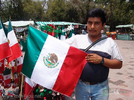 vendedor de  banderas / Flag Peddler
Keywords: decoraciones fiestas patrias zocalo aguila simbolos patrios eagle september septiembre independencia independence decorations  bandera Mexican flag 2006