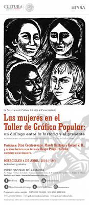 Conversatorio- Las mujeres en el Taller de GrÃ¡fica Popular
Conversatorio- Las mujeres en el Taller de GrÃ¡fica Popular
Keywords: Conversatorio- Las mujeres en el Taller de GrÃ¡fica Popular