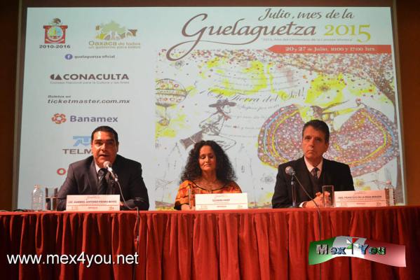 Oaxaca anuncia la "Guelaguetza 2015" (01-05)
Gabriel Antonio Pedro Reyes (Coordinador de PromociÃ³n TurÃ­stica de la STy DE); detallÃ³ las mÃ¡s 70 actividades para esta ediciÃ³n de la fiesta del Estado de Oaxaca "Guelagetza". 

Text and Photo by: YanÃ­n RamÃ­rez
Keywords: guelaguetza 2015 oaxaca centro cultural y de convenciones de oaxaca museo franz mayer susana harp