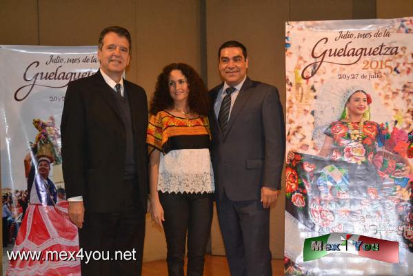 Oaxaca anuncia la "Guelaguetza 2015" (05-05)
Los boletos para la Guelaguetza estÃ¡ entre 1,050 y 850 lo s palcos , una parte dentro del auditorio quiÃ©n tendra mejoras en las butacas y luces de seÃ±alamiento serÃ¡ la entrada gratis solo se debe llegar con un tiempo de antelaciÃ³n.

Text and Photo by: YanÃ­n RamÃ­rez
Keywords: guelaguetza 2015 oaxaca centro cultural y de convenciones de oaxaca museo franz mayer susana harp