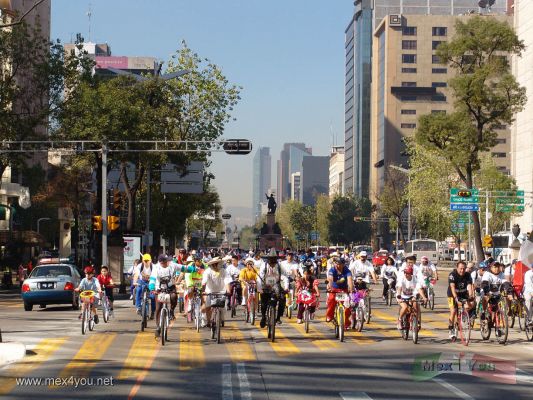 Paseo Ciclista de la Revolución Mexicana/ Mexican Revolution Cycling Stroll (05-07)
El paseo se llevó a cabo por el Paseo de la Reforma hacia el Zócalo y regresando al Monumento de la Revolución. 

The stroll was carried out by the ' Paseo de la Reforma ' avenue  towards the ' Zócalo '  and returning to the Monument of the Revolution.
Keywords: Paseo Ciclista de la Revolución Mexicana/ Mexican Revolution Cycling Stroll