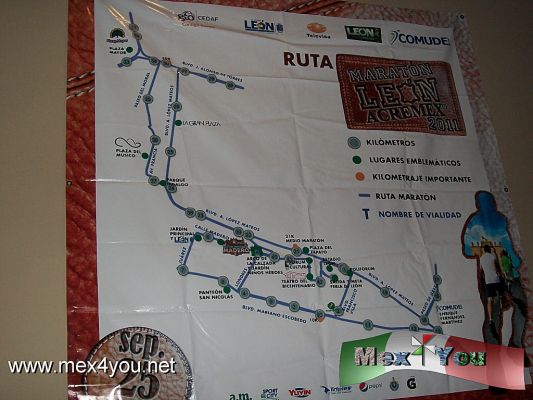 MaratÃ³n LeÃ³n- Guanajuato 2011 (02-02)
Otro punto del recorrido es la condiciÃ³n de tener un recorrido prÃ¡cticamente plano. Por primera vez durante 3 dÃ­as, se realizarÃ¡ una feria deportiva, complementada con actividades culturales y artÃ­sticas que redondeen la estancia en el campus del MaratÃ³n y en LeÃ³n.
Las inscripciones  del 19 al 22 de septiembre en el mÃ³dulo instalado en la dep. del Enrique FernÃ¡ndez.
En el dÃ­a 23 de septiembre en las instalaciones de la Feria.
Costo de InscripciÃ³n $30.00 pesos.
Keywords: maraton leon guanajuato marathon