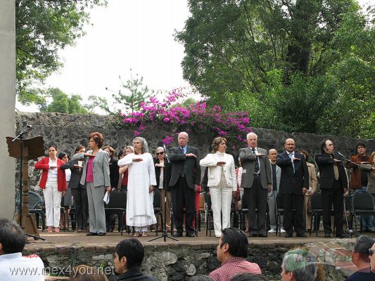 ConmemoraciÃ³n de la Batalla de Churubusco / Churubusco Battle Conmemoration (02-05)
En presencia de autoridades de la DelegaciÃ³n CoyocÃ¡n, El Museo de las Intervenciones y el Embajador de Irlanda se entonÃ³ el himno nacional mexicano. 


photos by: JesÃºs Sanchez
Keywords: batalla defensa churubusco invasion norteamerican intruder museo intervenciones museum
