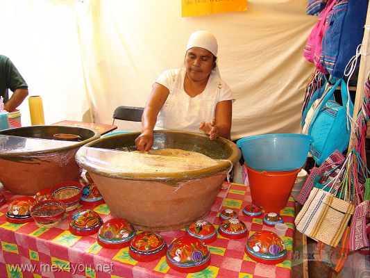 Guelaguetza en CoyoacÃ¡n / The Guelaguetza in Coyoacan 2007  (08-09)
TambiÃ©n puede usted probar una bebida de origen prehÃ­spÃ¡nico como la tradicional â€œ Tejate â€œ elaborada con MaÃ­z, Cacao, Flor de Rosita y almendra de Mamey.

You could  drink  an elaborated drink of pre-Hispanic origin like the traditional â€œ Tejateâ€ with Maize, Cacao, Flower of Rosita and almond of Mamey.

Keywords: guelaguetza ciudad mexico coyoacan oaxaca  city  tejate