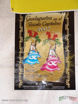 Guelaguetza en CoyoacÃ¡n / The Guelaguetza in Coyoacan 2007  (09-09)
Usted podrÃ¡ disfrutar de la Guelaguetza en CoyoacÃ¡n del 29 al 30 de Julio y del 8 al 12 de Agosto en el ZÃ³calo de la Ciudad de MÃ©xico.

You will be able to enjoy the Guelaguetza in CoyoacÃ¡n from the 29th to 30th of July and from the 8th to  12th  August in the ZÃ³calo  of the Mexico  City.


La Guelaguetza estÃ¡ presente en la Ciudad de MÃ©xico con sus danzas, artesanÃ­as y vestuarios. 

The Guelaguetza will be  present in the Mexico City  with its dances, crafts and costumes.



Keywords: guelaguetza ciudad mexico coyoacan oaxaca zocalo city